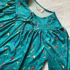 Floral Teal Women's Pajama Top